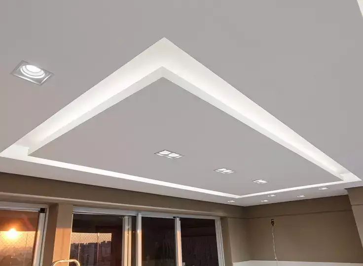 Forro de gesso com acabamento limpo e moderno